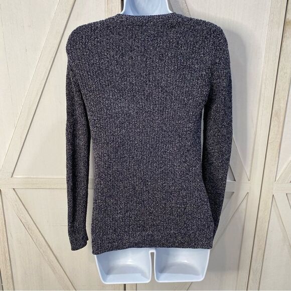 Talbots Cable Knit Twist Front Sweater In Marbled Gray Size Small Petite - Picture 8 of 14